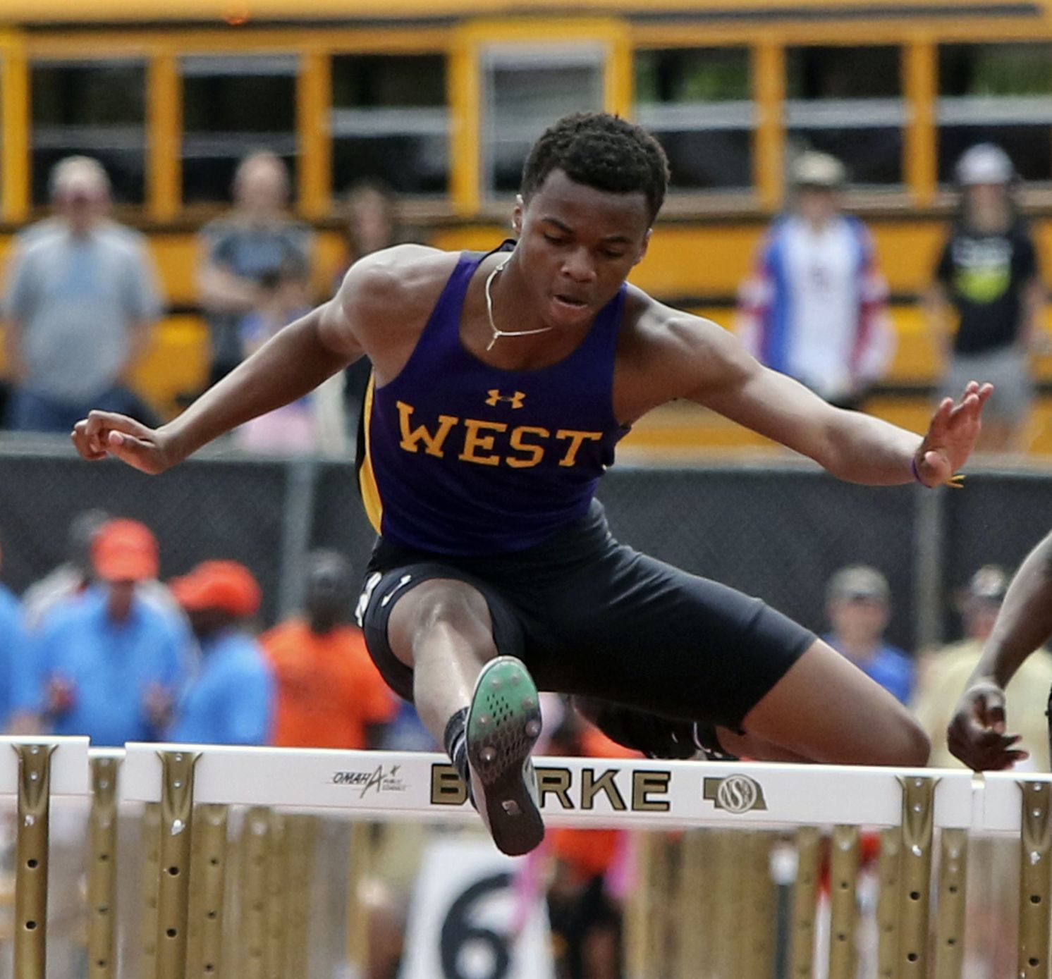 Photo by Joey Waller Bellevue West's Jermone Houston races to a